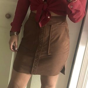 Brown suede skirt